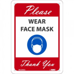 "Please Wear Face Mask Thank You", Red Sign_noscript