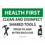 "Clean And Disinfect Shared Tools", Aluminum Sign_noscript