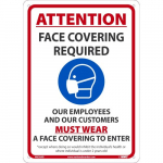 "Face Covering Required, Employees/customers" Sign_noscript