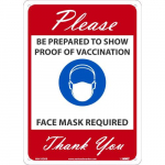 "Please Show Proof of Vaccination" Sign, Red_noscript