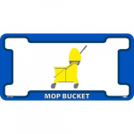 "Mop Bucket", Floor Sign, Walk on Smooth, Blue/White_noscript