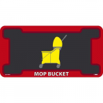 "Mop Bucket", Floor Sign, Walk on Smooth, Red/Black_noscript