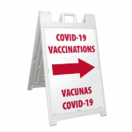 "Covid-19 Vaccinations, Right", Sign, Rigid Plastic_noscript