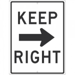 "Keep Right" Arrow Graphic Sign_noscript