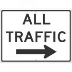 "All Traffic" Arrow Right Sign_noscript