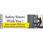 23" x 72" Texwalk "Safety Starts with You" Large Wall Sign_noscript