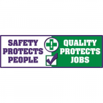 23" x 72" Texwalk "Safety Protects People" Large Wall Sign_noscript