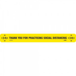 "3 Ft Thank You Social Distancing" Floor Strip, Red