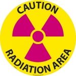 "Caution Radiation Area" Walk on Floor Sign, 17"x17"_noscript