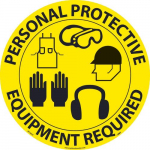 "Personal Protective Equipment" Floor Sign, 17"x17"_noscript