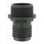 1-1/2" ABS Gray MPT x Hose Barb Adapter with Flange_noscript