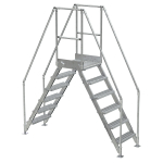 Aluminum Crossover Ladder, 6 Step, 14" Top Step_noscript