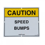 Reflective Caution Speed Bump Sign_noscript
