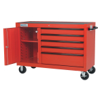 5-Drawer Roll Cabinet with Bulk Storage, Red_noscript