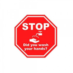 Floor Sign, "Stop, Wash Hands", 12x12"_noscript