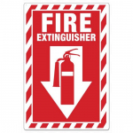 10" x 7" Aluminum Sign: "Fire Extinguisher"_noscript