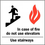 Aluminum Sign: "In Case of Fire Use Stairs"_noscript