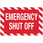 Aluminum Sign: "Emergency Shut Off"_noscript