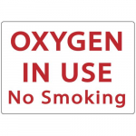 Aluminum Sign: "Oxygen in Use No Smoking"_noscript