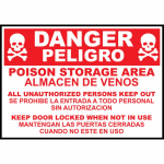 Danger Poison Storage Area, 10"H x 14"W, Adhesive_noscript