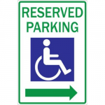 Aluminum Sign: "Reserved Handicap Parking"_noscript