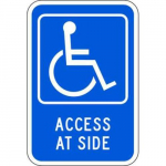 Aluminum Sign: "Handicap - Access at Side"_noscript