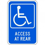 Aluminum Sign: "Handicap - Access at Rear"_noscript