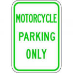 Aluminum Sign: "Motorcycle Parking Only"_noscript