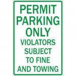 Aluminum Sign: "Permit Parking Only"_noscript