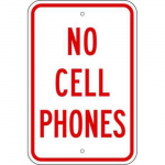 EGP Aluminum Sign: "No Cell Phones"_noscript