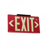Exit Sign, Glow, 100 ft, Single-Sided, Red_noscript