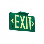Exit Sign, Glow, 100 ft, Double-Sided, Green_noscript