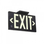 Exit Sign, Glow, 100 ft, Single-Sided, Black_noscript