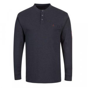 Portwest FR32 Flame Resistant Antistatic Henley Sweatshirt Navy, X-Large