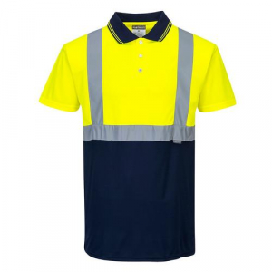 Portwest S479 Reflective High Vis Two-Tone Polo Shirt Yellow/Navy, 4X-Large