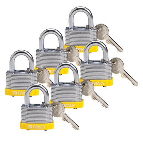 Brady 118938 Yellow Key Retaining Steel Padlock Heavy Duty Depot