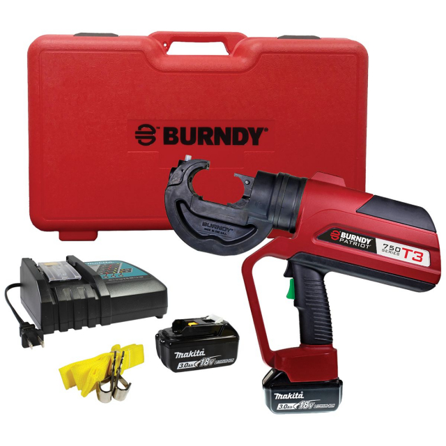 Burndy LLC PAT750T3C03A2 PATRIOT 12Ton Battery Crimper, 18 VDC