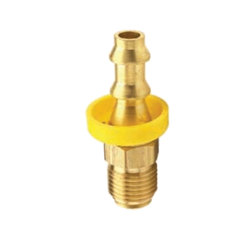 3/8"-24 Male SAE Invert Flare Swiv X 1/4" Push-On Hose Barb Brass