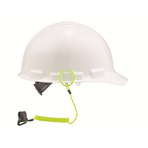 Ergodyne 19159 Squids 3158 Lime Coil Hard Hat Lanyard with Clamp