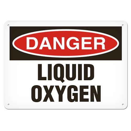 GHS Safety SA1047A Aluminum Safety Sign "Danger Liquid Oxygen" Heavy