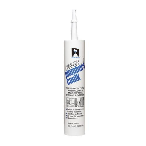 Hercules 25625 Clear Siliconized AcrylicLatex Plumber Caulk, (Pack