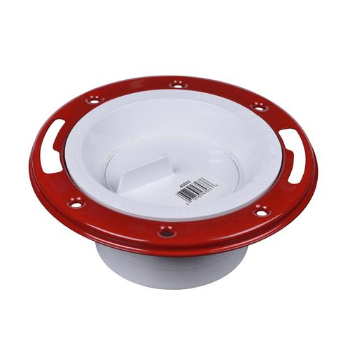 Oatey 43533 3" 4" PVC Level Fit Long Pattern Closet Flange, Metal